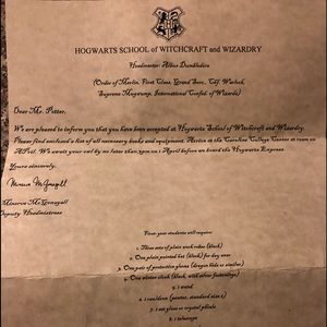 Hogwarts letter decor